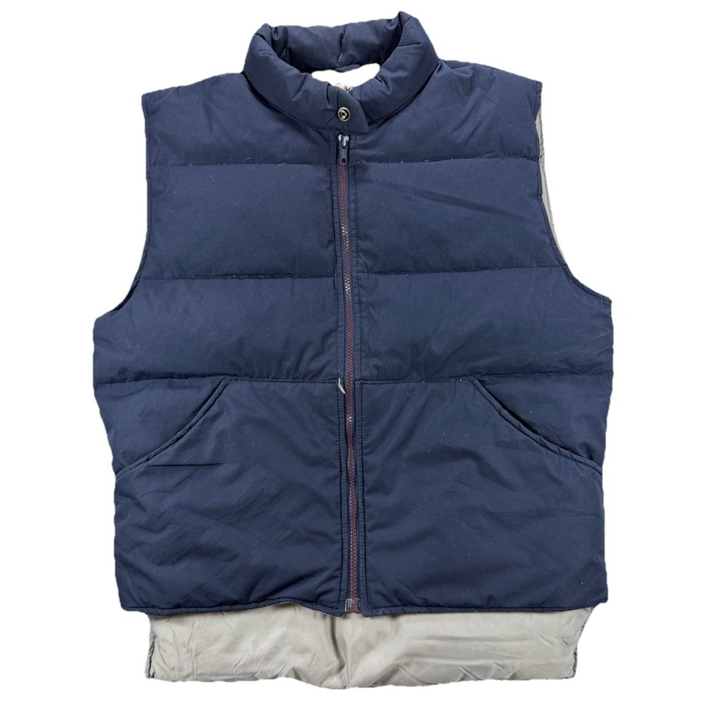 Vintage Struggle Gear William Barry Mens Down Puffer Vest Blue Made in USA Sz M